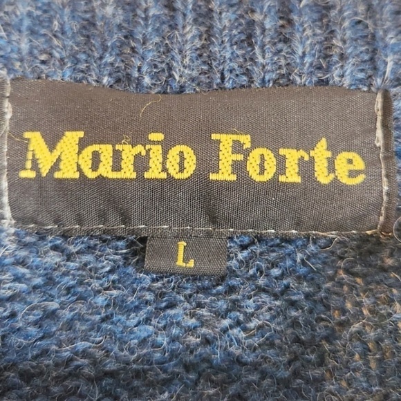 Vintage Mario Forte Argyle Golf Sweater Size Blue Large - Picture 3 of 3